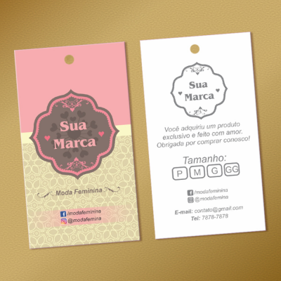 TAG PARA LINGERIE ROUPA MODA INTIMA PERSONALIZADA